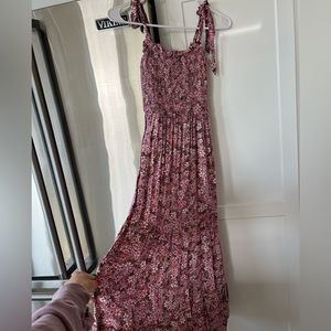 Spring floral print maxi dress